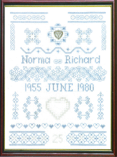 Silver  Anniversary Blackwork Sampler MJC 048