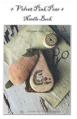 Velvet Pink Pear Needle Book by Stacey Nash Primitives 