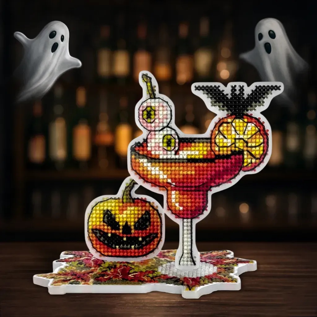 FLX-126 - “Bat Eye Cocktail” - Plastic Cross-Stitch Kit by Wonderland Crafts