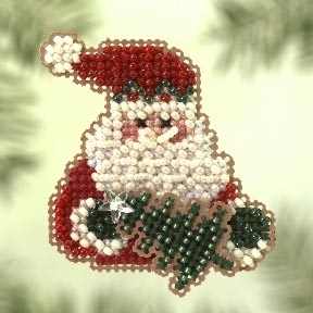 H124 Santa Fir Ornament / Pin  Kit by Mill Hill