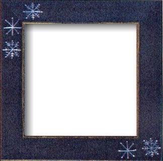 GBFRFA15 Matte Blue with Hand painted Snowflakes Frame 8"X 8".  by Mill Hill  