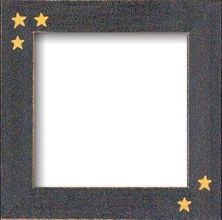 GBFRFA6 Matte Black with Hand painted Primitive Stars  Frame 8"X 8". by Mill Hill - Only 1 Available 