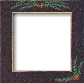 GBFRFA16 Matte Black with Hand painted Pine Boughs Frame 8"X 8". by Mill Hill