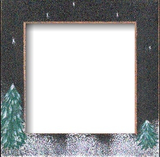 GBFRFA10 Matte Black with Hand painted  Winter Night Frame 8"X 8". by Mill Hill