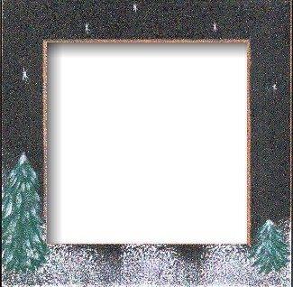 GBFRFA10 Matte Black with Hand painted  Winter Night Frame 8"X 8". by Mill Hill - Only 1 Available 