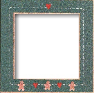 GBFRFA9 Matte Green with Hand painted  Gingerbread Frame 8"X 8". by Mill Hill