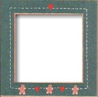 GBFRFA9 Matte Green with Hand painted  Gingerbread Frame 8"X 8". by Mill Hill - Only 2 Available 