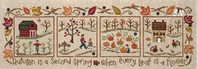 Autumn Snapperland - Set of 4 and border - Harvest Time,  Pumpkin Hunt, Turkey Farm, Autumn Walk  by Bent Creek RRP £30.00 - ONLY 1 in stock Not able to reorder