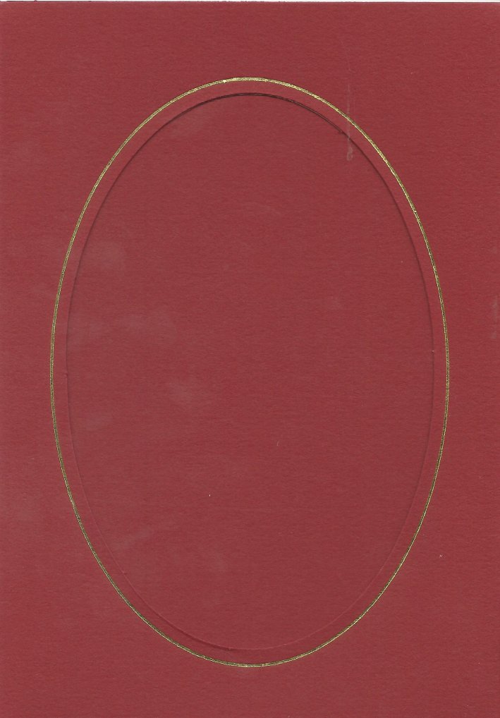 PK021-18 Red Double Fold with Medium Oval Aperture. Pack of 5 Cards.