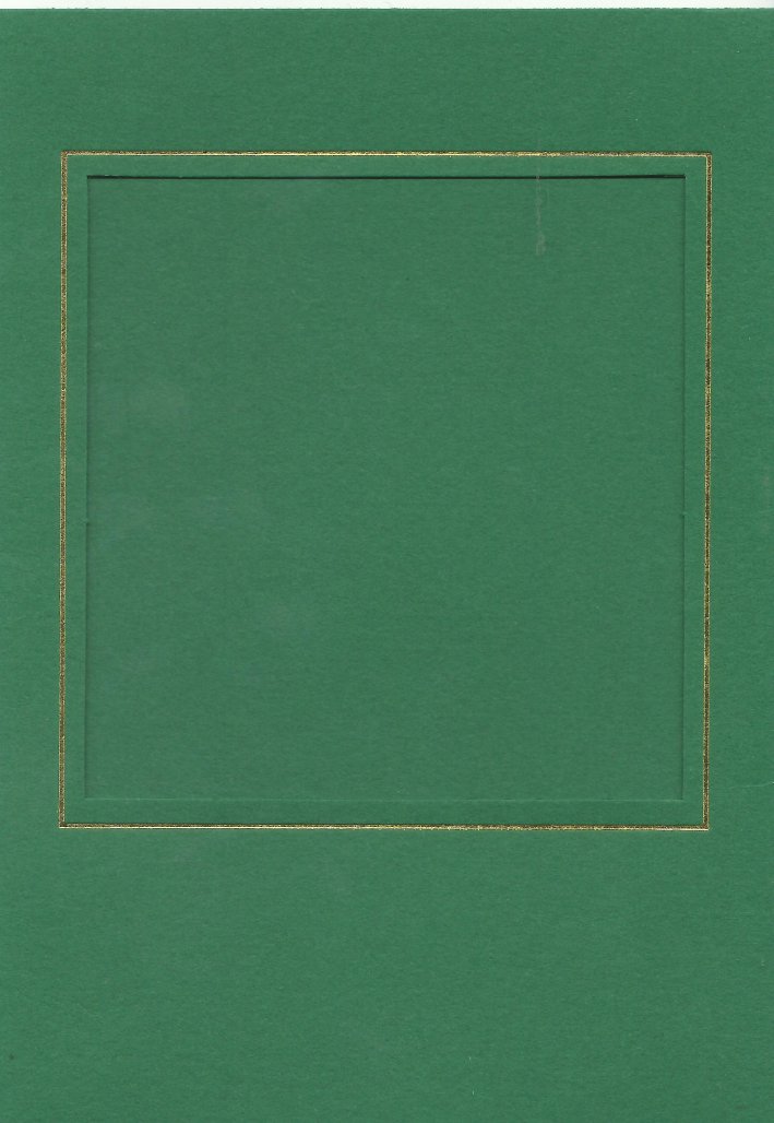 PK024-23 Green Double Fold with Medium Square Aperture. Pack of 5 Cards