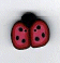  1103.S Small Cranberry Ladybug by Just Another Button Company