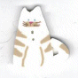 1150.L Large White Cat  by Just Another Button Company 
