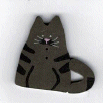 1160.L Large Almost Black Cat  by Just Another Button Company 