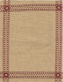 Wichelt - Countryside Afghan Fabric - Beige with Red 18ct (9x5) 