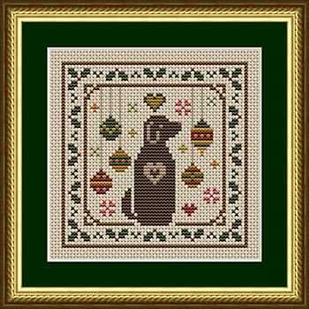 Happiness Is Heartmade - Dog With Holly And Ornaments  RRP £8.00