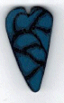 3338.X Extra Large Blue Velvet Heart  : by Just Another Button Company