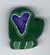 4422.L Large Green Mitten  by Just Another Button Company