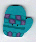 4424 Teal Checkerboard Mitten by Just Another Button Company