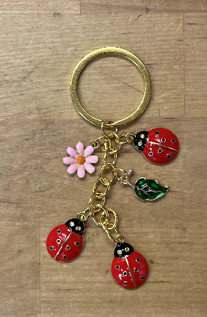 Fancy Yarn - Project Bag Bling - Ladybugs and Pink Flower Only 2 in stock