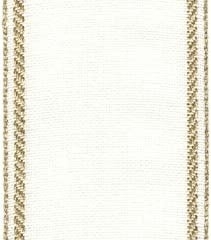 Bethany Antique White/Gold 27 count Linen.Half Metre 50cm x 7cm  (2.8")