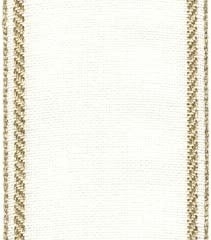 Bethany Antique White/Gold 27 count Linen. Yard 36"  x 2.8"   