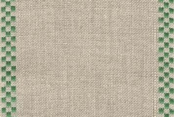 Checkers Natural/Green.  27 count Linen. Half Metre 50cm x 12.5cm  (4.7")   