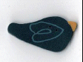 nh1064 Small Blue Heart Wing Bird 