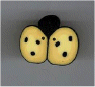 1156.M Medium Yellow Ladybug by Just Another Button Company