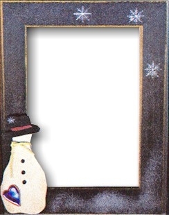 GBFRS Hand Painted Matte Black Snowman Frame 6"X 8". by Mill Hill - Only 1 Available 