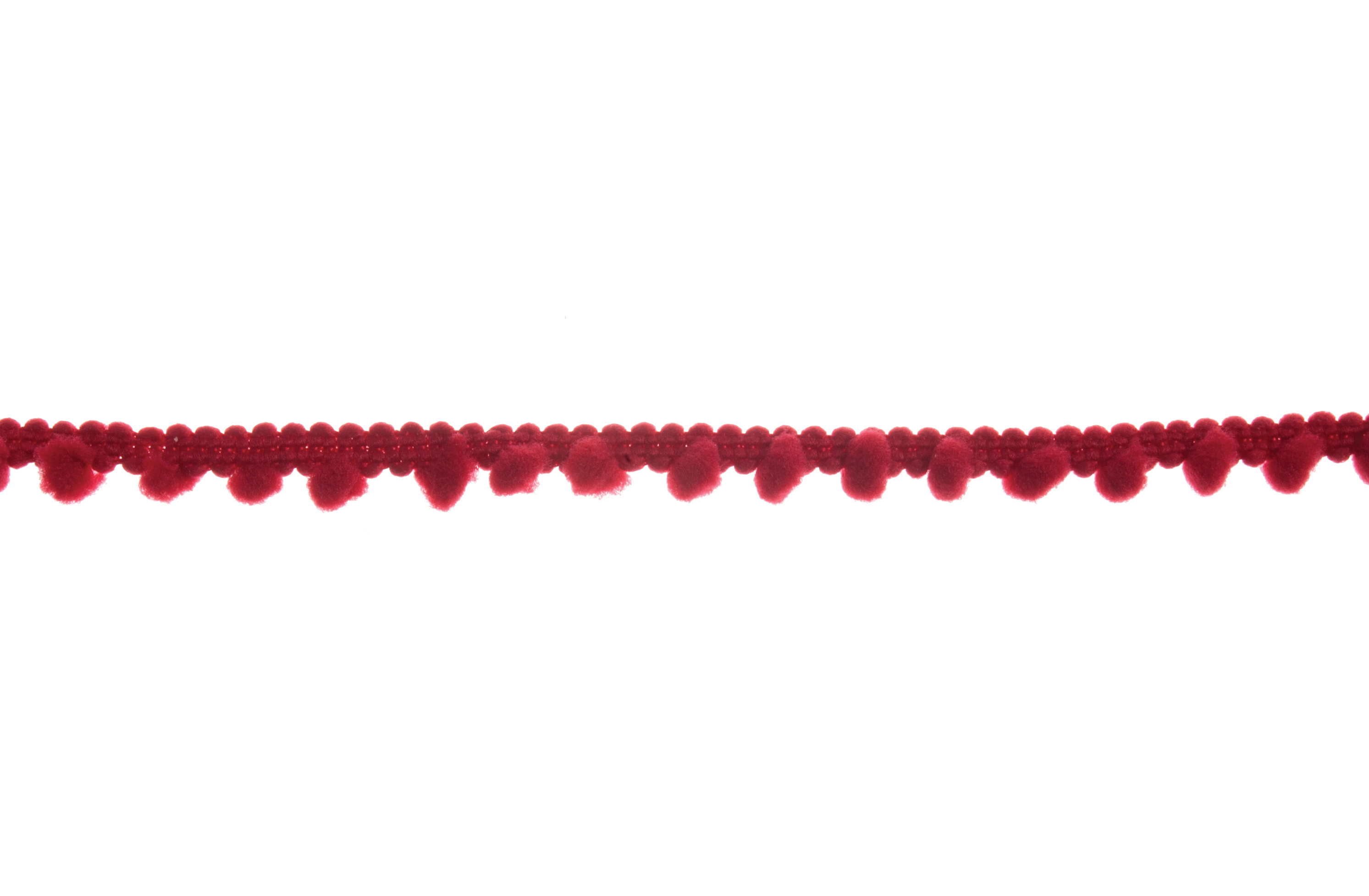 Pom Pom 27.4m x 7mm: Wine Red - Per Meter by Trim