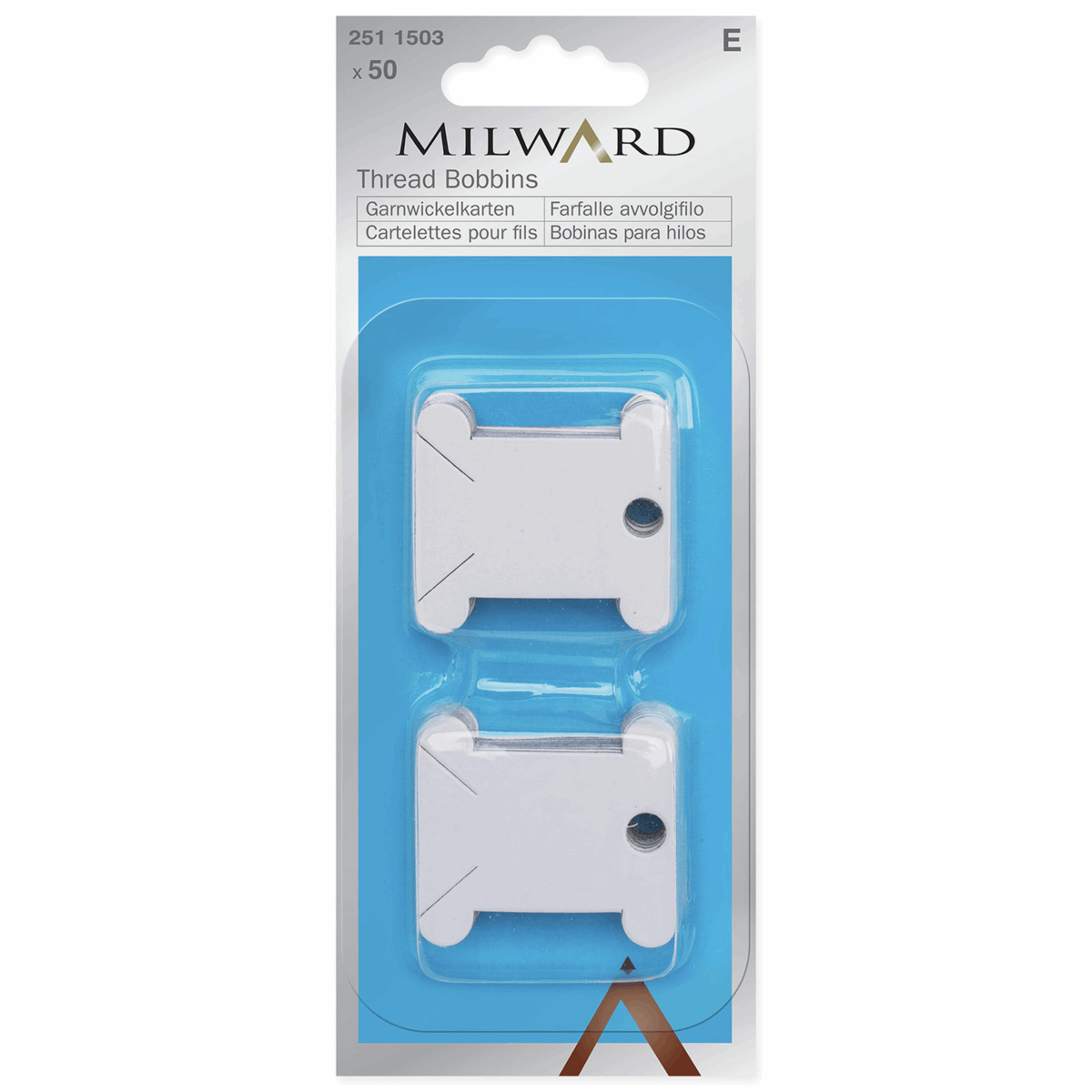 Embroidery Thread Bobbins: Paper: 50 Pieces by Milward