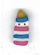 4509  Pink Blue White Strips Candle by Just Another Button Company