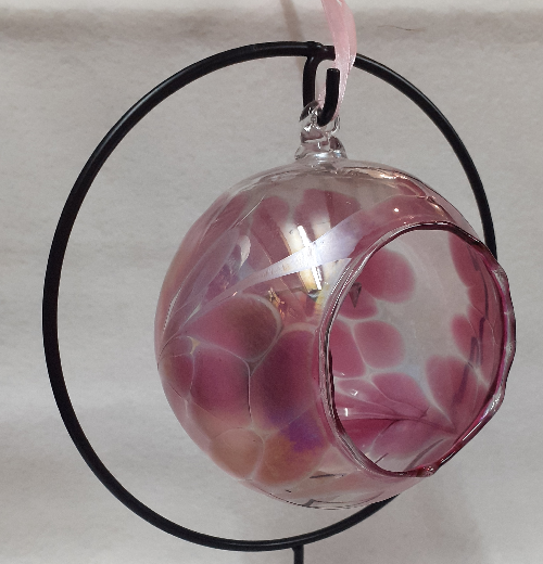 12.5cm : Friendship Hanging Tealight Sphere :  Pink  by Nobile' RRP £18.75