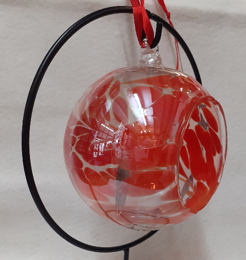 12.5cm : Friendship Hanging Tealight Sphere :  Red  by Nobile' RRP £18.75
