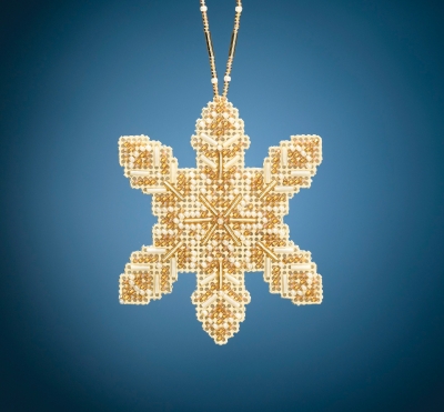 MH21-2016 Pearl Snowflake Ornament Kit by Mill Hill 