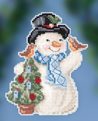 JS20-2012 Feathered Friends Snowman  by Mill Hill 