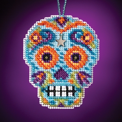 MH16-1625 Azul : Calavera Charmed Ornament  by Mill Hill 