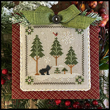 Little House Needlework -  4 - In the Woods Bear - Log Cabin