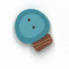 4721S Small Turquoise Christmas Bulb   by Just Another Button Company 
