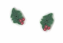 All is Calm 4447S Small Holly Buttons x 2 by Just Another Button Company 