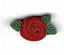 Hot Cocoa Cafe 2262T Tiny Red Rose by Just Another Button Company