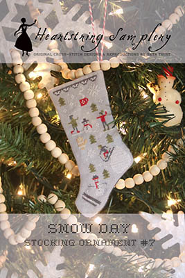 Snow Day Stocking Ornament by  Heartstring Samplery 