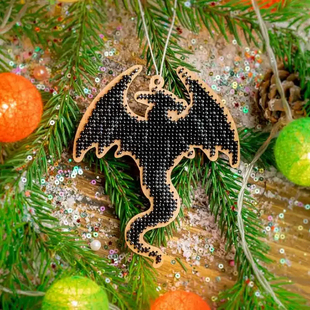 FLK-504 Dark Dragon Ornament beading kit - 9cm 11cm by Wonderland Crafts