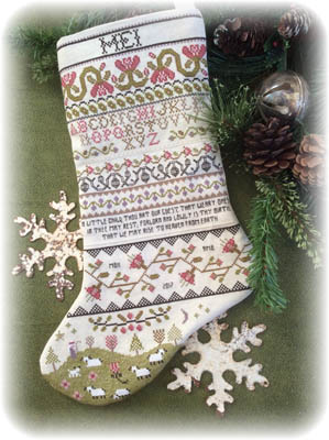 Band Sampler Stocking by Annie Beez Folk Art 