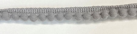  Pom Pom 27.4m x 7mm: Grey - Per Meter by Sew Cool