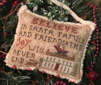  2021 Believe in Santa - Sampler Ornament by Homespun Elegance Ltd