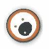 4690S Small Orange Googly Eye by Just Another Button Company 