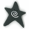 3503XL Extra Large black Swirly Star by Just Another Button Company