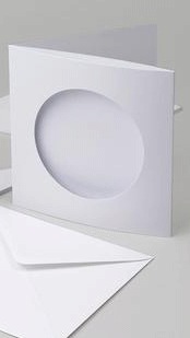 PK087-00 White Double Fold with Large Round Aperture  Pack of 5 Cards  No longer available 