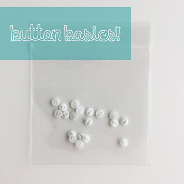White Matte Finish Buttons - 5mm/ 2/16" - Pack approx 20 by Just Another Button Company 